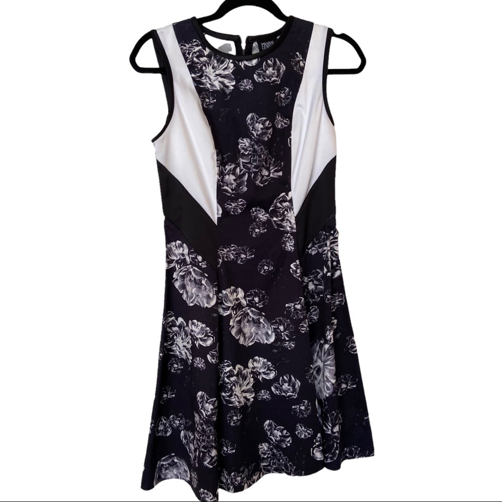 Prabal Gurung For Target Black White Navy Floral Sleeveless Dress  4630